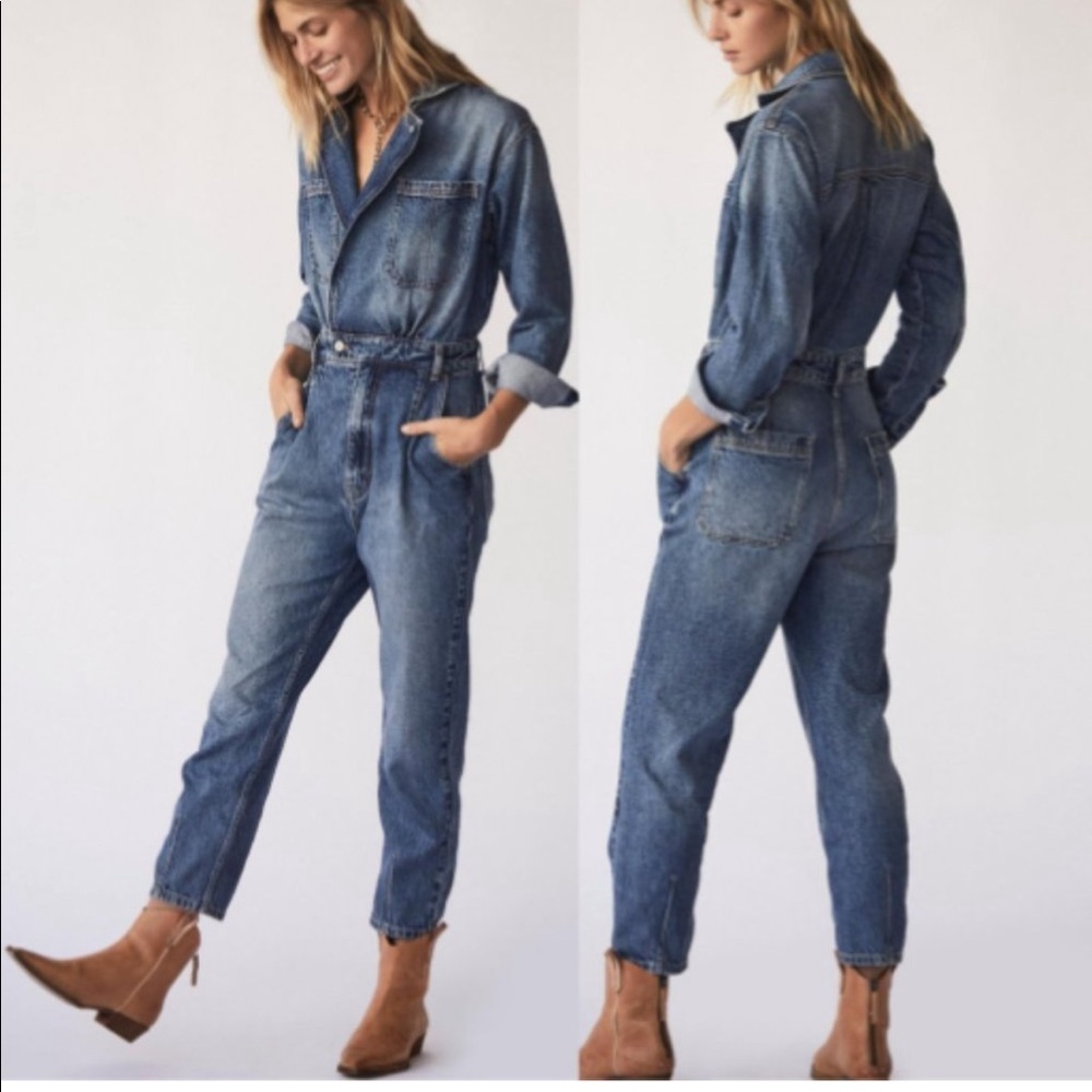 Free People Maris denim coverall